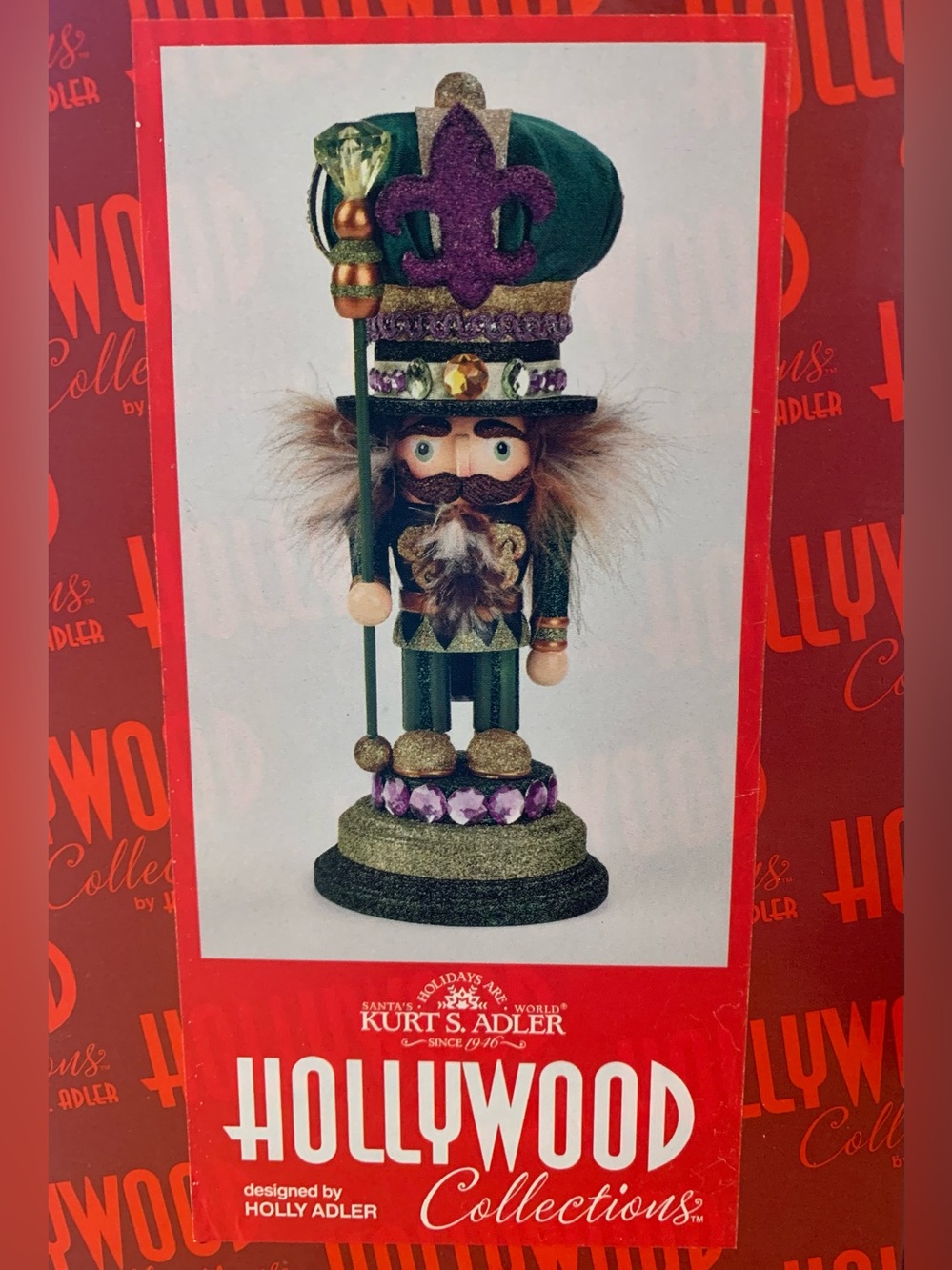 Kurt Adler Hollywood Collections Mardi Gras Nutcracker - 12inches